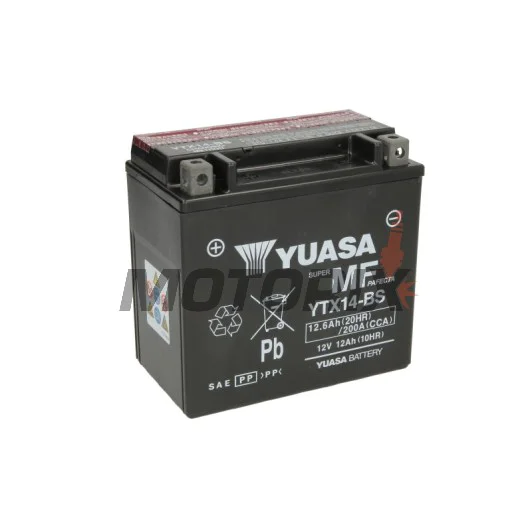 Akumulátor -YUASA- YTX14-BS, 13Ah 12V