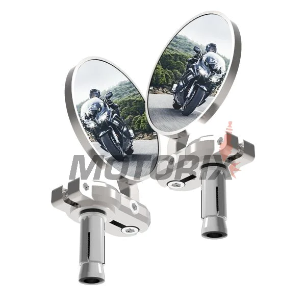 Zrcátka do konce řídítek -OXFORD- Bar End Mirrors, stříbrné, sada