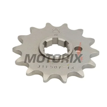 Přední pastorek -JT- JTF507,14, 14 zubů, Cagiva WMX 250 1989-1992, Husqvarna CR 250 1990-1997, CR 360 1992-1994, WR 250 1990-1998, WR 360 1992-2002, Kawasaki KDX 250 1982-1985, KX 250 1979-1986, KX 420 1980, KX 500 1983-1986