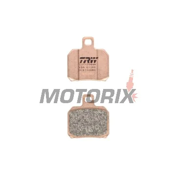 Brzdové destičky -TRW- MCB700SRM, sintrované, Aprilia ETV, RS, RSV, SL, Tuono; Benelli TNT, Tornado, TreK; Ducati 1098, 1198, 848, Monster, Multistrada, Panigale; KTM RC8, Super Duke; Moto Guzzi Breva, Nevada; Piaggio Beverly, X8, X9; Yamaha YP, VP, XQ