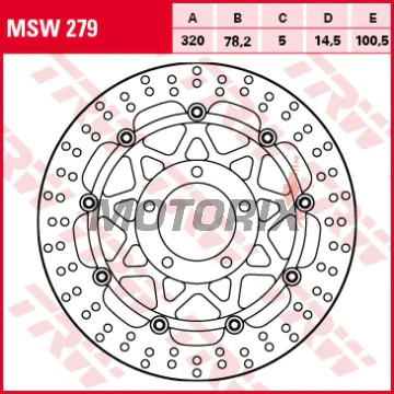 Brzdový kotouč -TRW- MSW279, 320mm, Triumph Sprint 1050ST (2006)