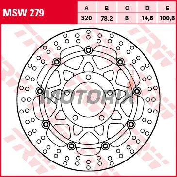 Brzdový kotouč -TRW- MSW279, 320mm, Triumph Sprint 1050ST (2006)