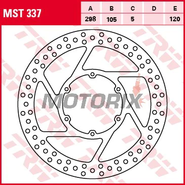 Brzdový kotouč -TRW- MST337, 298mm, Aprilia Pegaso 125/600/650 Strada/Trail/Garda + BMW F650/F650GS/F800GS + G650 Xcountry/Xchallenge (1989-2013)