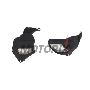Sada chráničů víka spojky a víka statoru -POLISPORT- 91112 POL, černé, HONDA CRF 1100 2020-2022