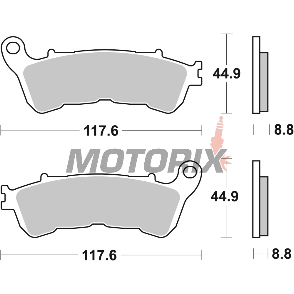 Brzdové destičky -BREMBO- 07HO57SA, Harley XL 883-1200 Iron/Forty Eight/Seventy Two, Honda CB/CBF/CBR/CTX/NC/NT/VFR/XL 500-1300 Hornet/Integra/Varadero/V-Tech, Suzuki UH/VLR/VZR 125-1800 Intruder/Burgman