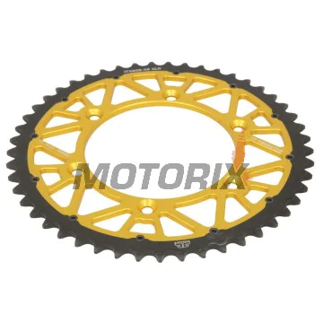 Zadní rozeta -JT- JTX808,49GLD, 49 zubů, zlatý, hybridní, Kawasaki KLX 400 2003, Suzuki DR 350 1990-1999, DR-Z 250 2001-2007, DR-Z 400 2000-2017, RM 100 1979-1982, RM 125 1983-2012, RM 250 1987-2012, RM-X 250 1989-2001, RM-X 450 2010-2019