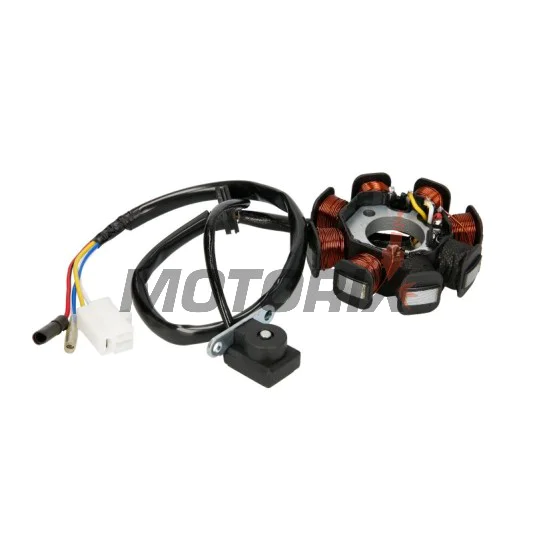 Stator (hvězda) -MOTORIX- 8 Cívek, 4 pinů, GY6 50cc