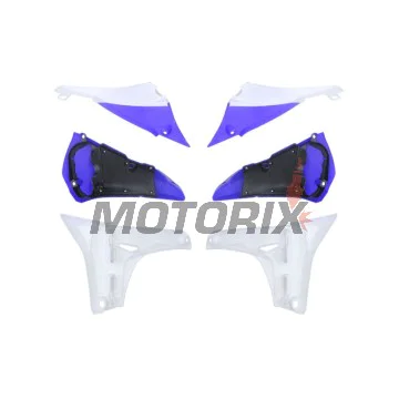 Přední boční plasty -POLISPORT- modré/bílé, YAMAHA YZ 450 2010-2013