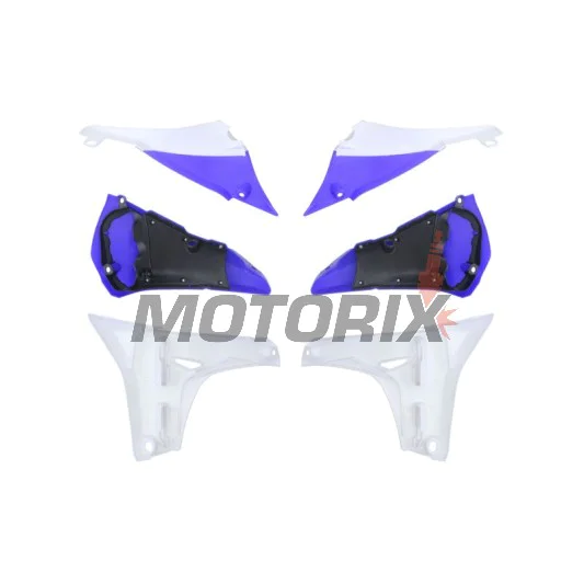 Přední boční plasty -POLISPORT- modré/bílé, YAMAHA YZ 450 2010-2013