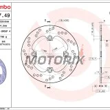 Brzdový kotouč -BREMBO- 68B40749, Honda CB/CBR/FMX/NX/VTR/XR 250-1000 (1982-2017), Triumph Daytona/Speed/Street/TT 600-955 (1997-2012)