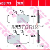 Brzdové destičky -TRW- MCB749SRM, sintrované, Aprilia Atlantic 500/500 Sprint (2002-2005)