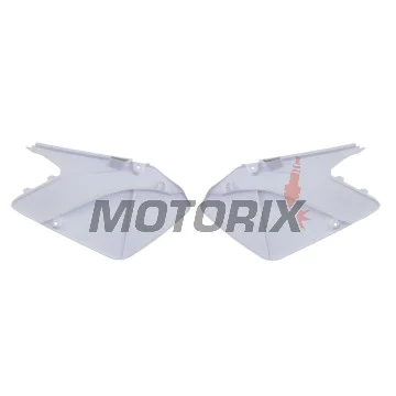 Zadní boční plasty -POLISPORT- bílé, SUZUKI RM 125/250 2001-2008