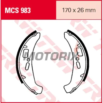 Brzdové čelisti -TRW- MCS983, 170x26mm, Piaggio/Vespa Cosa 125/150/200, Cosa 2, 200FL E-Start (1988-1996)