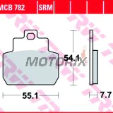Brzdové destičky -TRW- MCB782, Piaggio/Vespa GTS 250/250ie/ABS (2005-2016), GTV 250/300 (2007-2014), MP3 125/125ie (2006-2008), X8 125/150/200/250/400 (2005-2008), X9 125/250 Evolution (2005-2008)