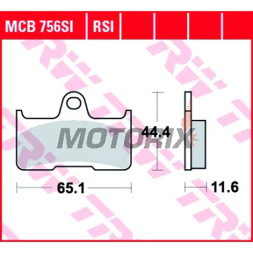 Brzdové destičky -TRW- MCB756SI, CFMoto Terralander 500/625/800 (2011-2013); Yamaha YFM 660 Grizzly/Grizzly Auto 4x4/660F/660FWA/660R Raptor (2002-2008)