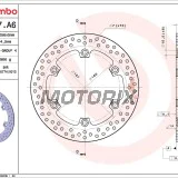 Brzdový kotouč -BREMBO- 68B407A6, Honda CB 1100 1300/CBR 1000F 1100XX Blackbird/FJS Silver Wing 400 600/SH 300 (1993-2009)