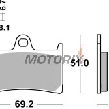 Brzdové destičky -BREMBO- 07YA23RC, Yamaha BT Bulldog/FJR1300/FZ1 Fazer/FZ6/TDM900/XJR1300/YZF-R1/YZF-R6