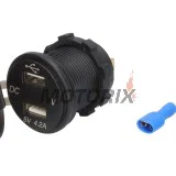 USB adaptér -4 RIDE- 12V, 2xUSB (1A + 2.1A), 2 pinů - univerzální