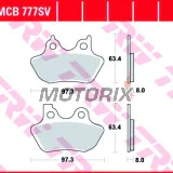 Brzdové destičky -TRW- MCB777SV, Harley Davidson FLHR Road King, FLHT Electra Glide, FLHX Street Glide, FLST Fat Boy/Softail, FLTR Road Glide, FXD Dyna, FXST Softail, VRSC V-Rod, XL/XLH Sportster - 883-1803cc, 1999-2013