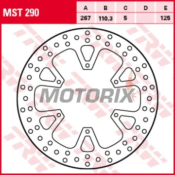 Brzdový kotouč -TRW- MST290, 167mm, KTM 1050/1090/1190 Adventure & Adventure R + 1290 Super Adventure (2013-2020)