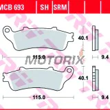 Brzdové destičky -TRW- MCB693, Aprilia ETV/RS/RSV/SL/Tuono + Benelli TnT/Tornado/TreK + Ducati 748-1198/Monster/SS/ST2 + Honda FES/ST + Moto Guzzi Breva/Nevada/V7 + Rieju MRT/SMX/Tango (1997-2010)