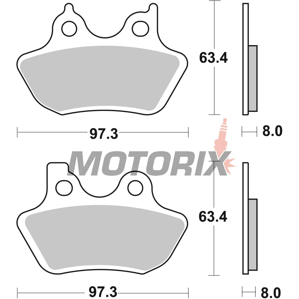 Brzdové destičky -BREMBO- 07HD16CC, Harley Davidson Road King, Electra Glide, Street Glide, Softail, Dyna, Sportster, V-Rod (2000-2017)