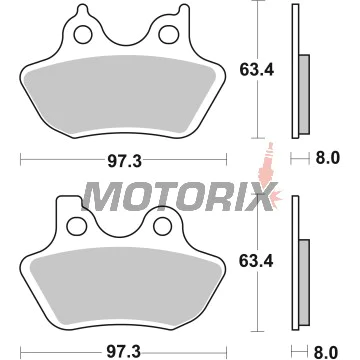 Brzdové destičky -BREMBO- 07HD16SA, Harley-Davidson Road King/Electra Glide/Street Glide/Road Glide, Softail/Fat Boy/Heritage, Dyna Super Glide/Low Rider/Wide Glide, Sportster 883/1200, V-Rod