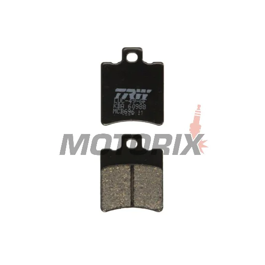 Brzdové destičky -TRW- MCB696, Aprilia SR/Leonardo/Gulliver, Benelli K2/Velvet, Gilera Runner/NRG/Typhoon, Honda SH/X8R, Malaguti F10/F12/Ciak, Piaggio NRG/TPH/Typhoon/Zip, Suzuki Katana (1992-2018)