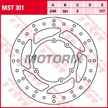 Brzdový kotouč -TRW- MST301, 240mm, Honda CR125R/CR250R/CR500R (1979-2012), CRF250R-X/CRF450R-X (2002-2018)