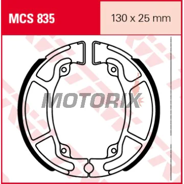 Brzdové čelisti -TRW- MCS835, 130x25mm, Honda CT 110X, Lead 100, NES 125, PS 125i/150i, SH 125/150