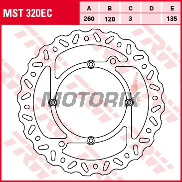 Brzdový kotouč -TRW- MST320EC, 260mm, Husqvarna CR/WR/WR-E 125-360 2T + SM/SMS 125 + TC/TE/TXC 250-630 4T (2000-2014)